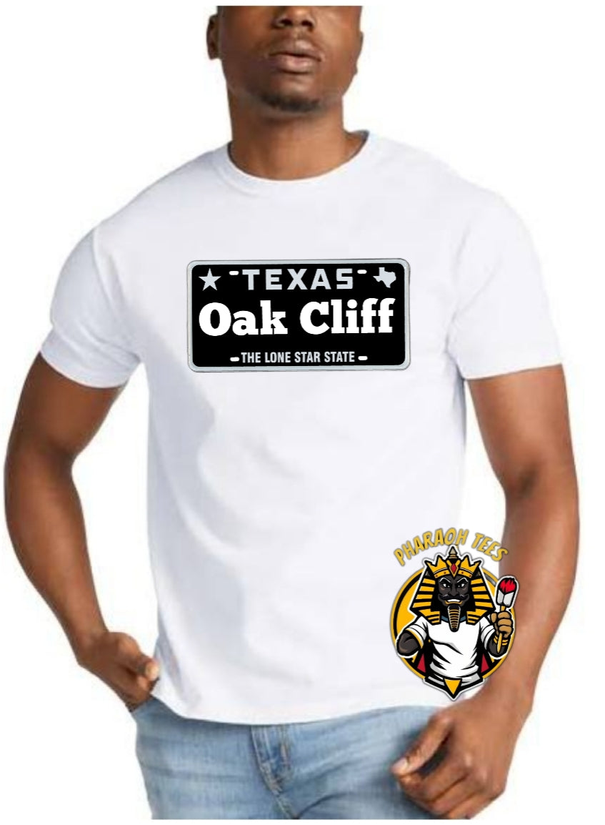 Oak Cliff license plate tshirt